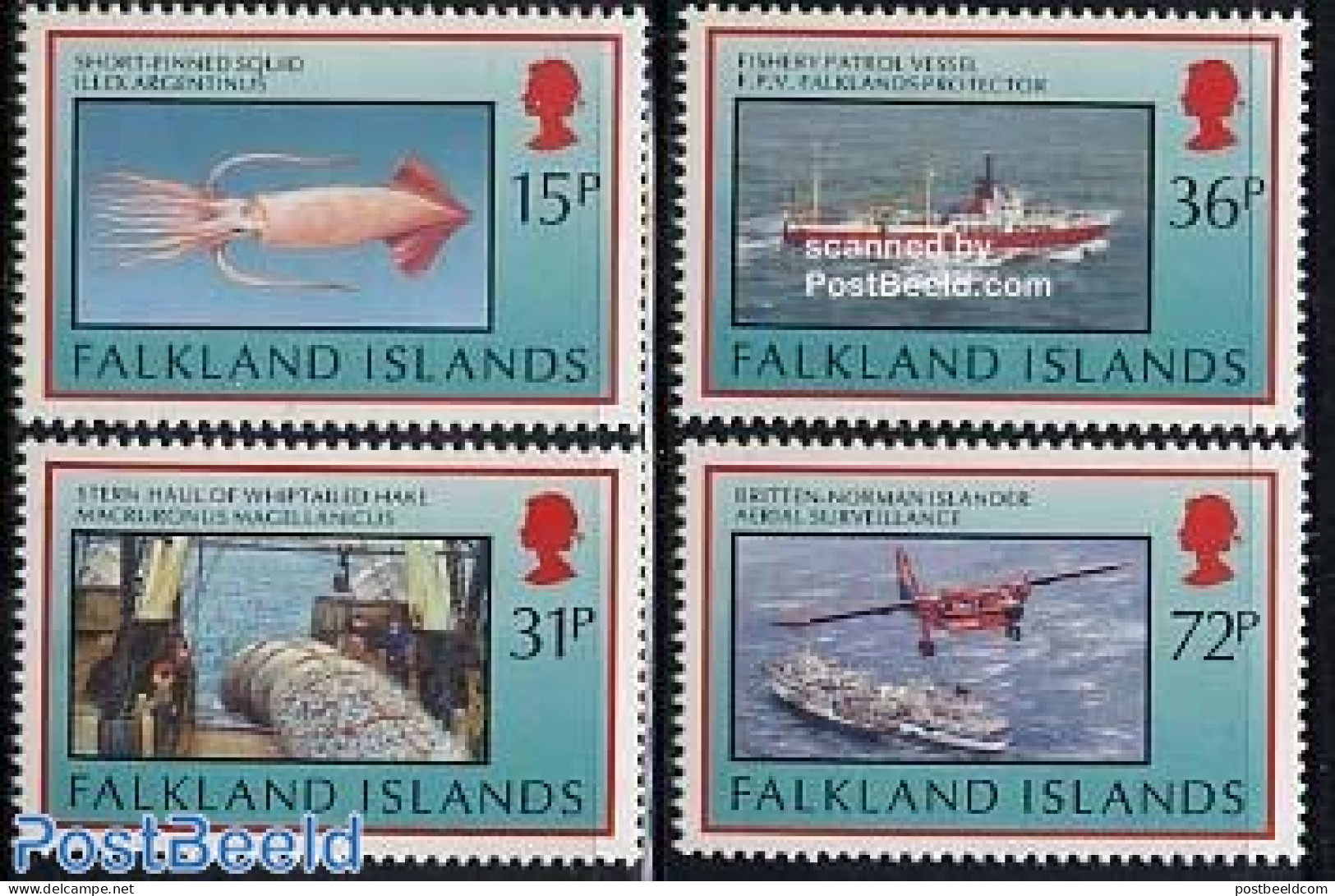 Falkland Islands 1993 Fishing 4v, Mint NH, Nature - Transport - Fishing - Aircraft & Aviation - Ships And Boats - Poissons