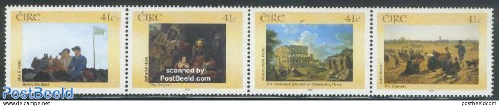 Ireland 2002 National Gallery 4v [:::], Mint NH, Nature - Various - Horses - Agriculture - Art - Paintings - Neufs