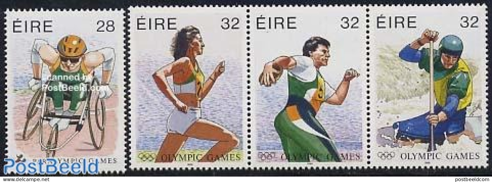 Ireland 1996 Olympic & Paralympic Games 4v (1v+[::], Mint NH, Health - Sport - Disabled Persons - Athletics - Kayaks &.. - Ungebraucht