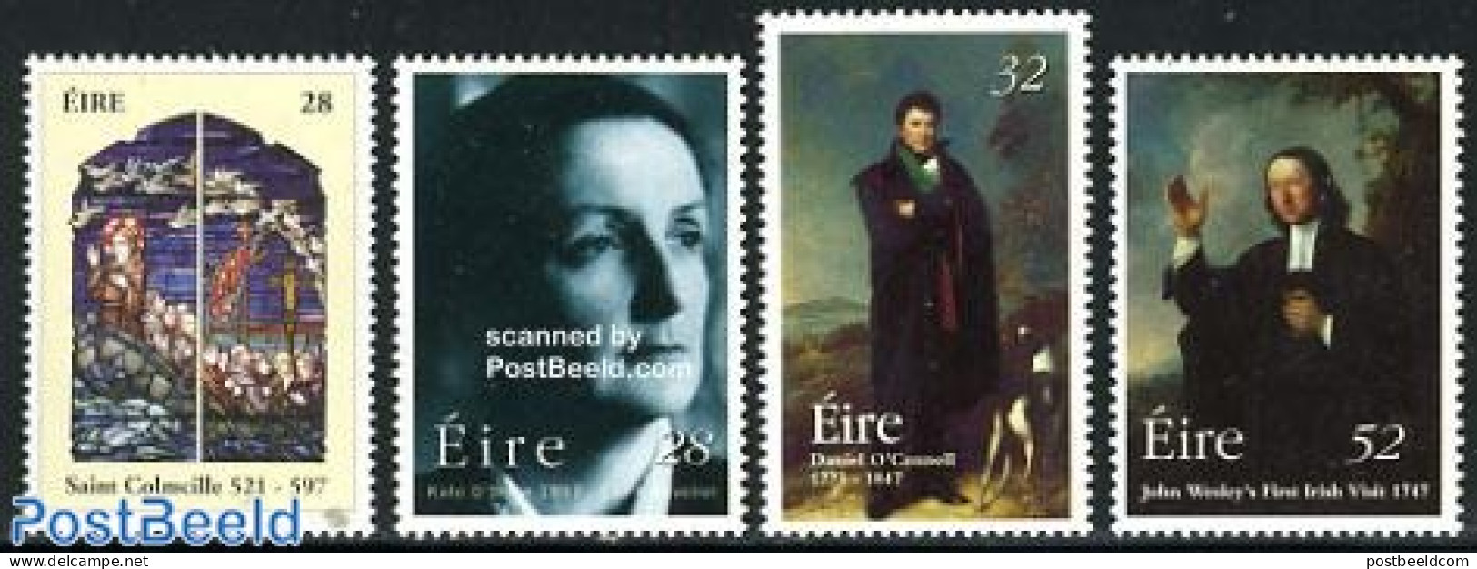 Ireland 1997 Mixed Issue 4v, Mint NH, History - Nature - Religion - Politicians - Dogs - Religion - Art - Authors - St.. - Ungebraucht