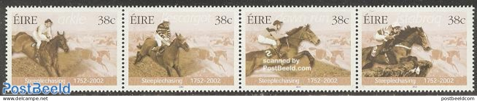 Ireland 2002 Steeplechasing 4v [:::], Mint NH, Nature - Sport - Horses - Sport (other And Mixed) - Nuovi
