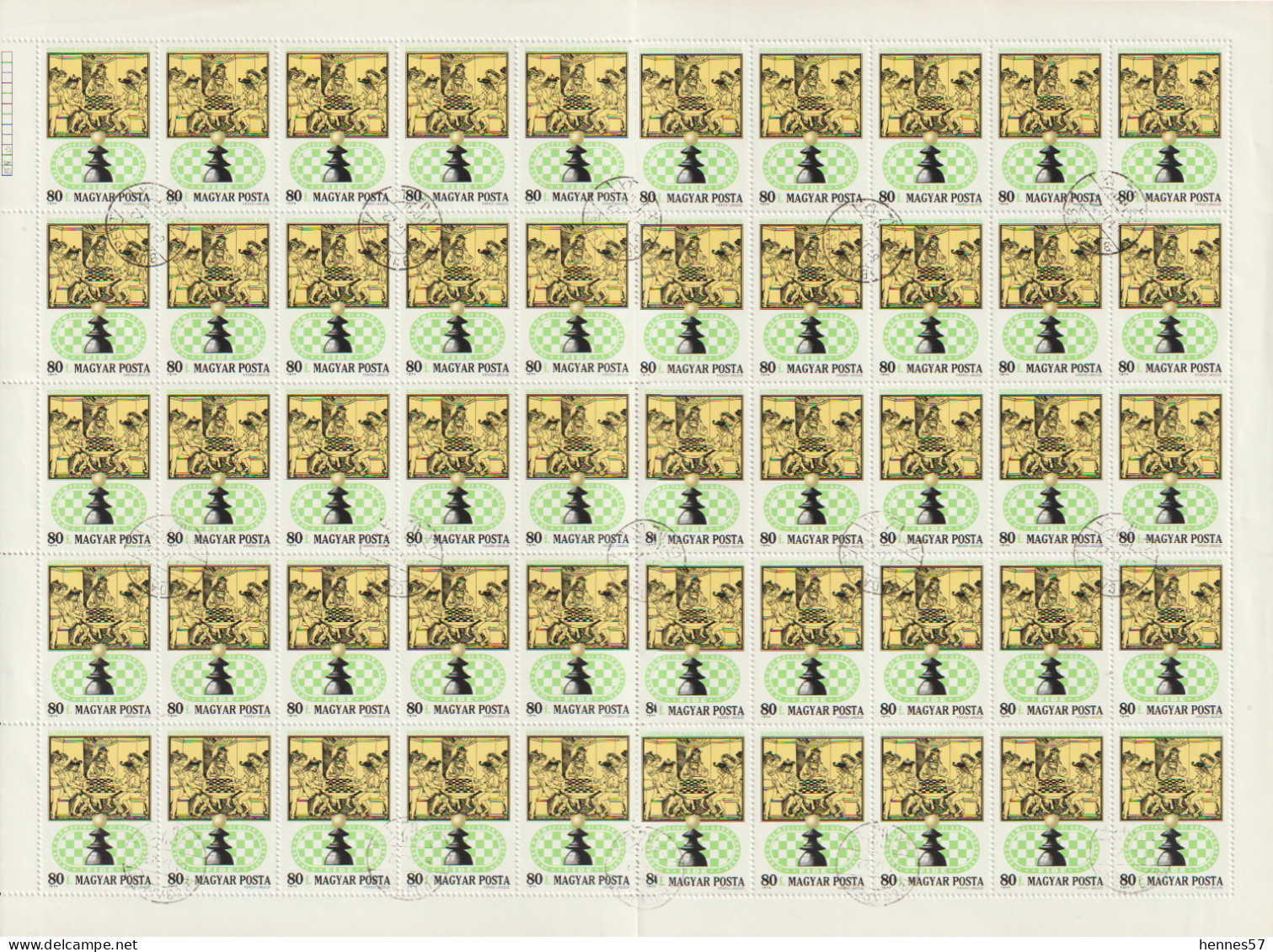 Chess/Schach Hungary/Ungarn Complete Issue Sheet/Kompletter Ausgabebogen 18.06.1974 Mi No. 2959 - Scacchi