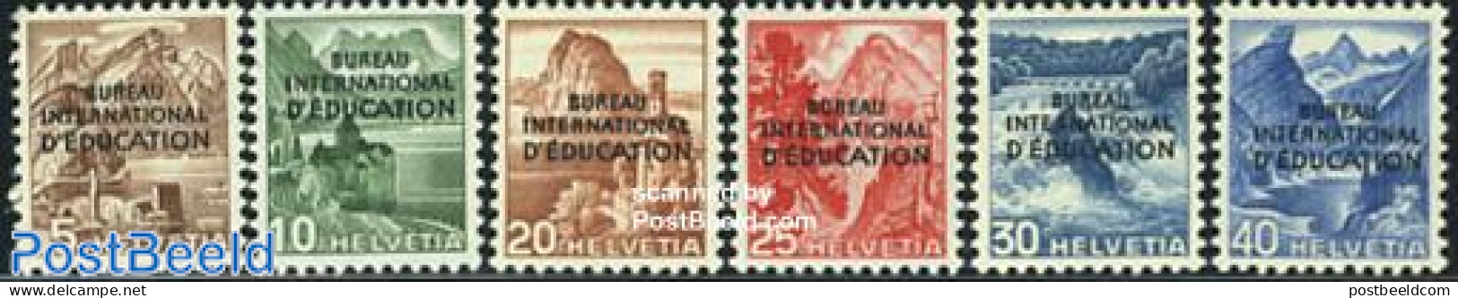 Switzerland 1948 International Education Bureau 6v, Mint NH, Science - Education - Neufs