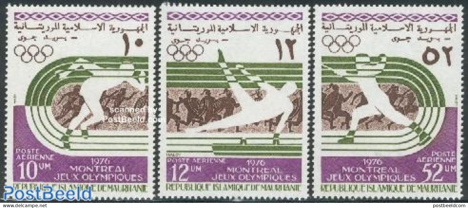 Mauritania 1976 Olympic Games Montreal 3v, Mint NH, Sport - Fencing - Gymnastics - Olympic Games - Escrime