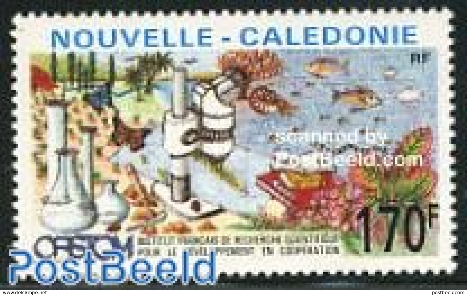 New Caledonia 1991 Science 1v, Mint NH, Nature - Science - Butterflies - Fish - Chemistry & Chemists - Art - Books - Neufs