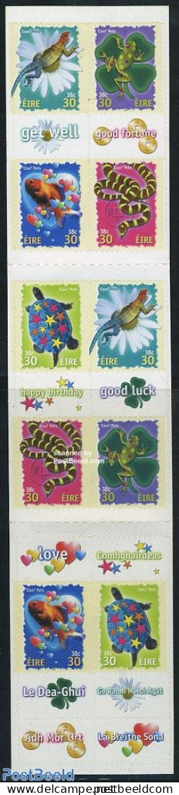 Ireland 2001 Chinese New Year Booklet With 2x5 Stamps, Mint NH, Nature - Various - Fish - Frogs & Toads - Reptiles - T.. - Unused Stamps
