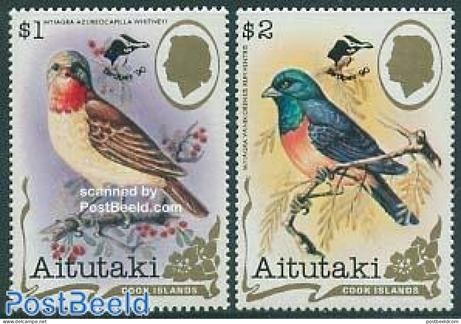 Aitutaki 1990 Birdpex 2v, Mint NH, Nature - Birds - Aitutaki