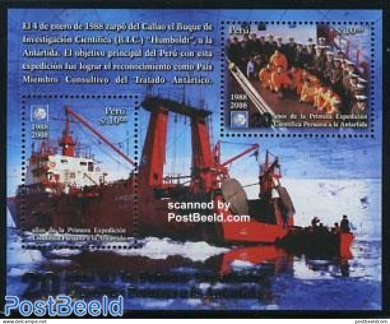Peru 2008 Antarctic Expedition S/s, Mint NH, Science - Transport - The Arctic & Antarctica - Ships And Boats - Ships