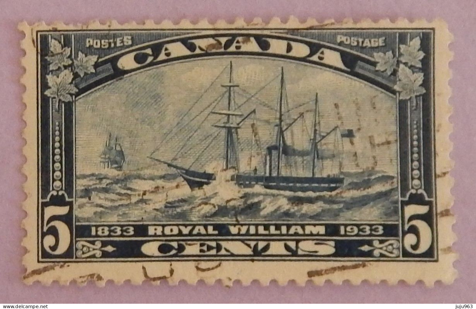 CANADA YT 169 OBLITERE "VOILIER LE ROYAL WILLIAM" ANNÉE 1933 - Gebraucht