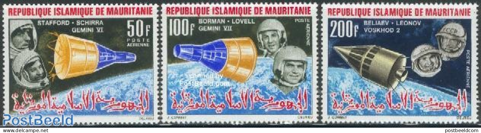 Mauritania 1966 Space Flights 3v, Mint NH, Transport - Space Exploration - Andere & Zonder Classificatie