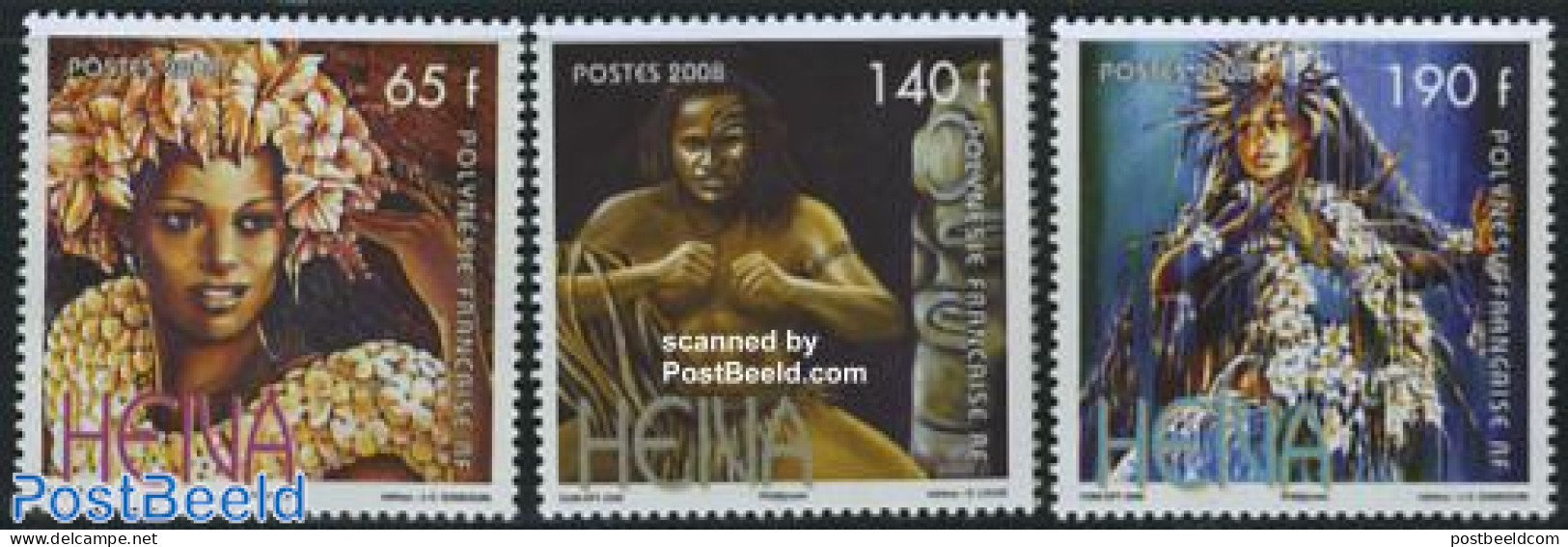 French Polynesia 2008 Heiva Festival 3v, Mint NH, Various - Folklore - Neufs