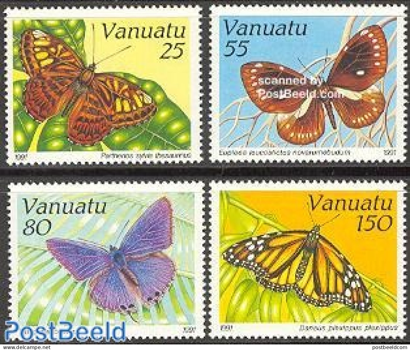 Vanuatu 1991 Butterflies 4v, Mint NH, Nature - Butterflies - Vanuatu (1980-...)