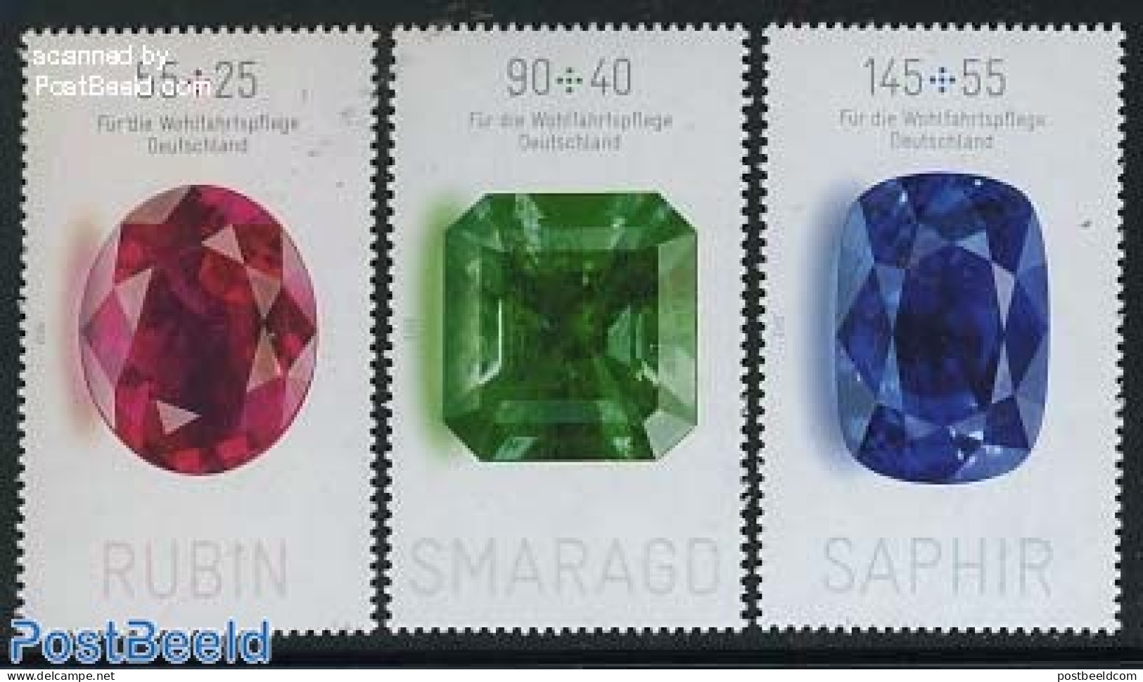 Germany, Federal Republic 2012 Welfare, Gemstones 3v, Mint NH, History - Geology - Ungebraucht