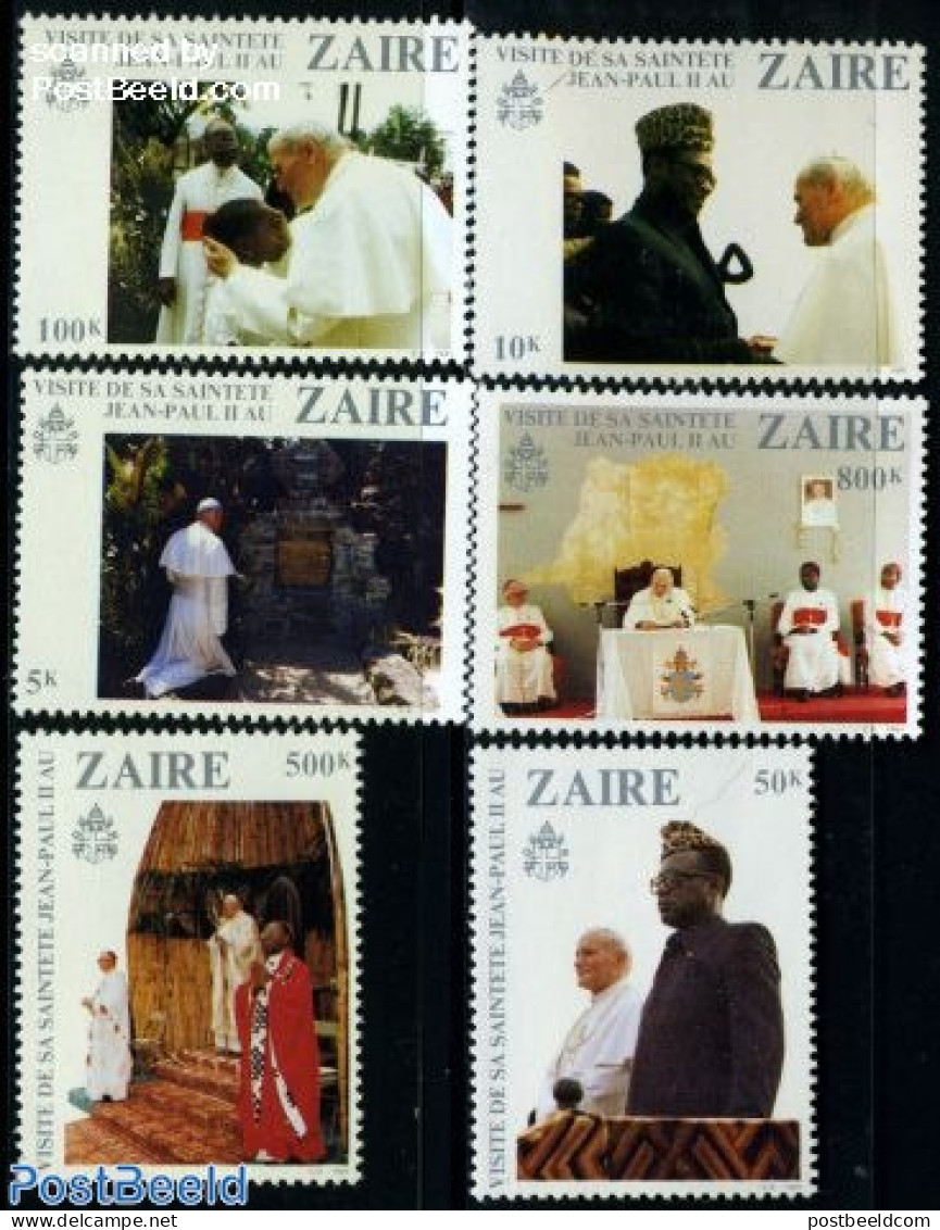 Congo Dem. Republic, (zaire) 1981 Pope John Paul II 6v, Mint NH, Religion - Pope - Religion - Päpste