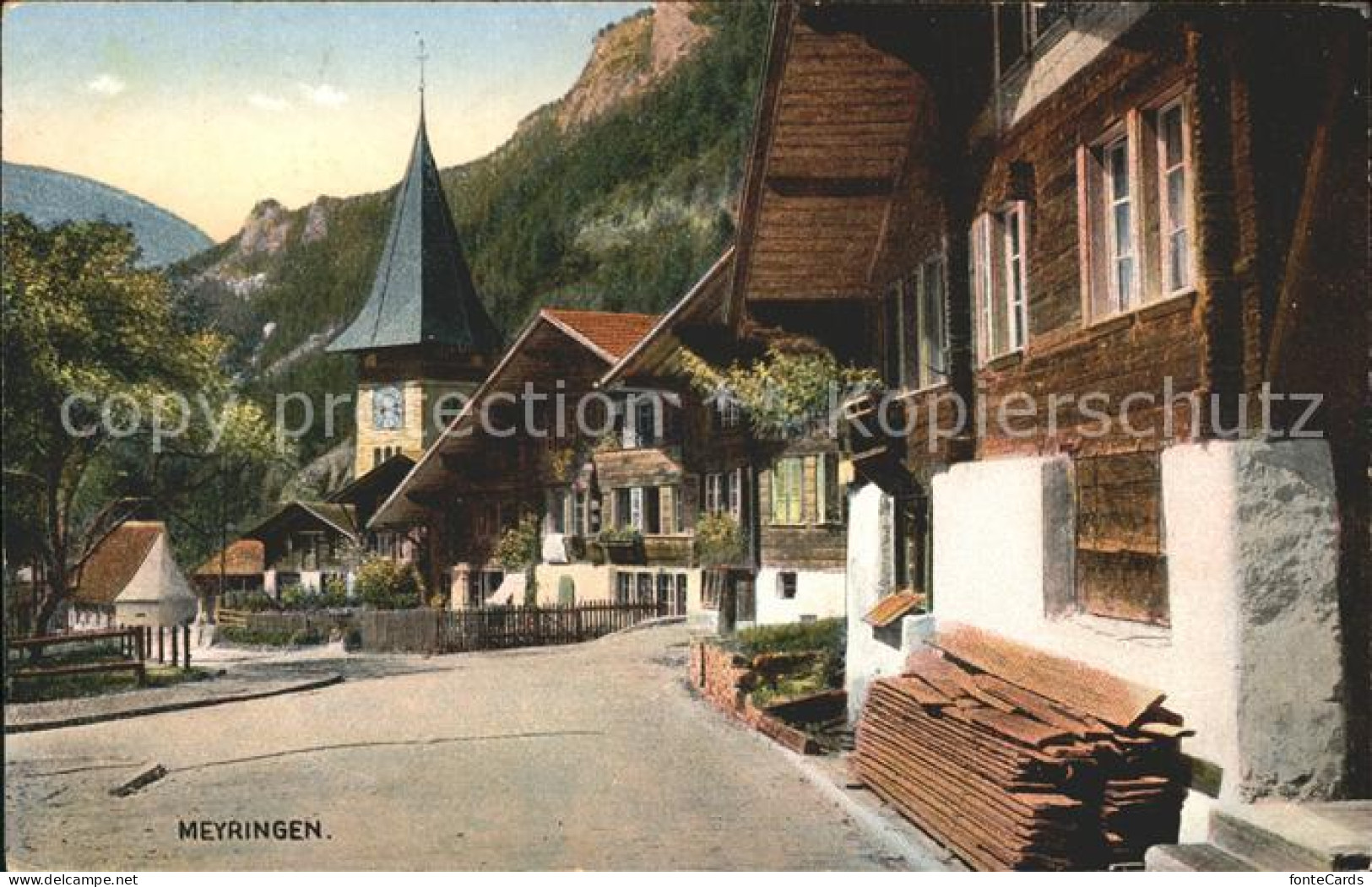 11762420 Meiringen Hasliberg Dorfpartie Mit Kapelle Meiringen - Sonstige & Ohne Zuordnung