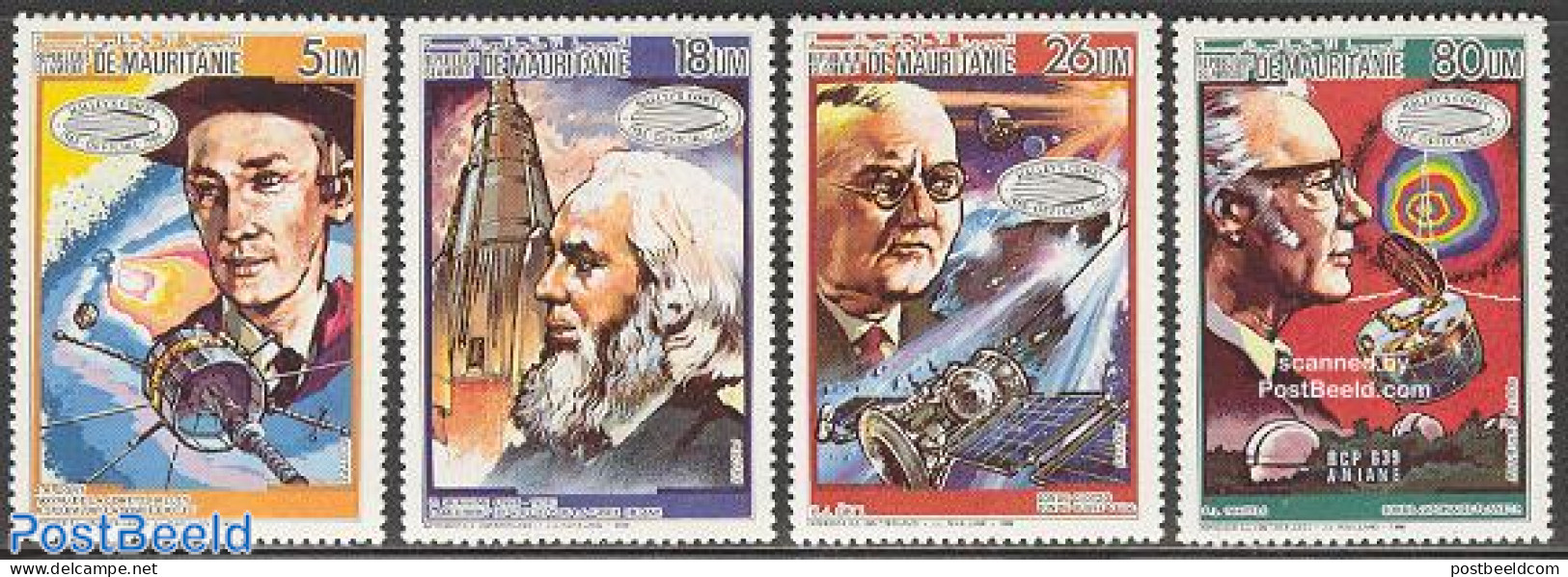 Mauritania 1986 Halleys Comet 4v, Mint NH, Science - Transport - Astronomy - Space Exploration - Halley's Comet - Astrologie