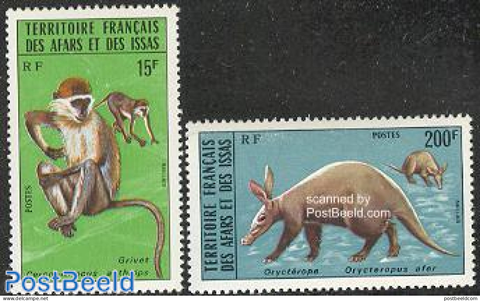 Afars And Issas 1975 Animals 2v, Mint NH, Nature - Animals (others & Mixed) - Monkeys - Ongebruikt