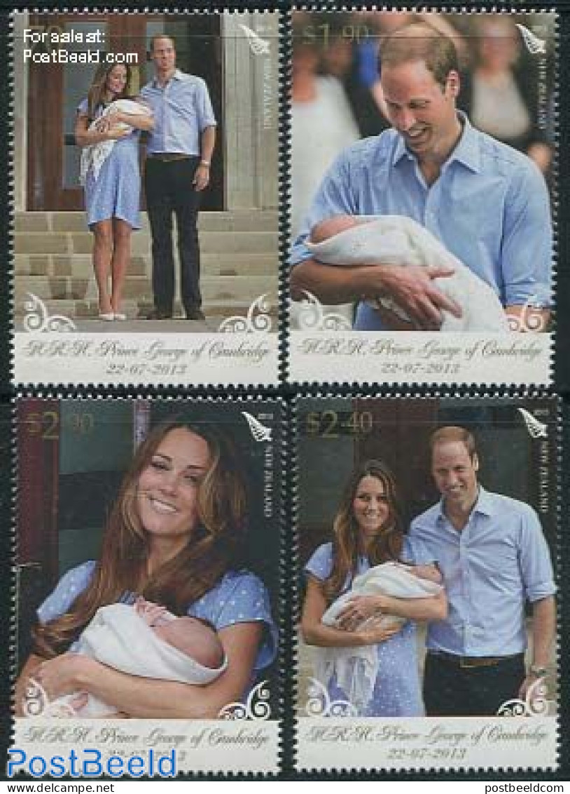 New Zealand 2013 Royal Baby 4v, Mint NH, History - Kings & Queens (Royalty) - Ongebruikt