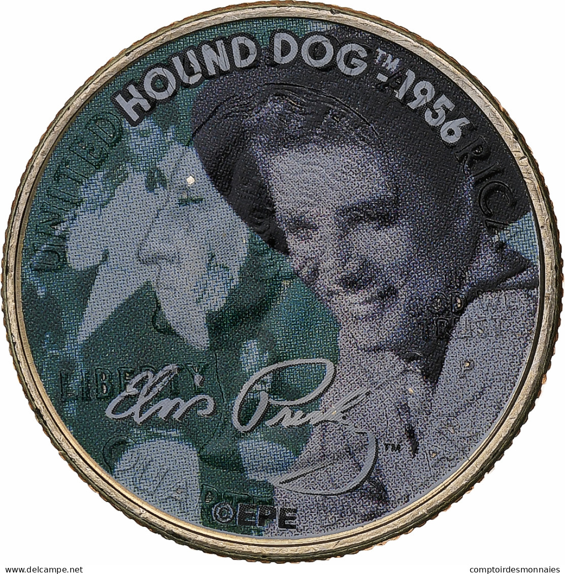 États-Unis, Quarter, Tennessee, Elvis Presley - Hound Dog, 2002, Philadelphie - 1999-2009: State Quarters