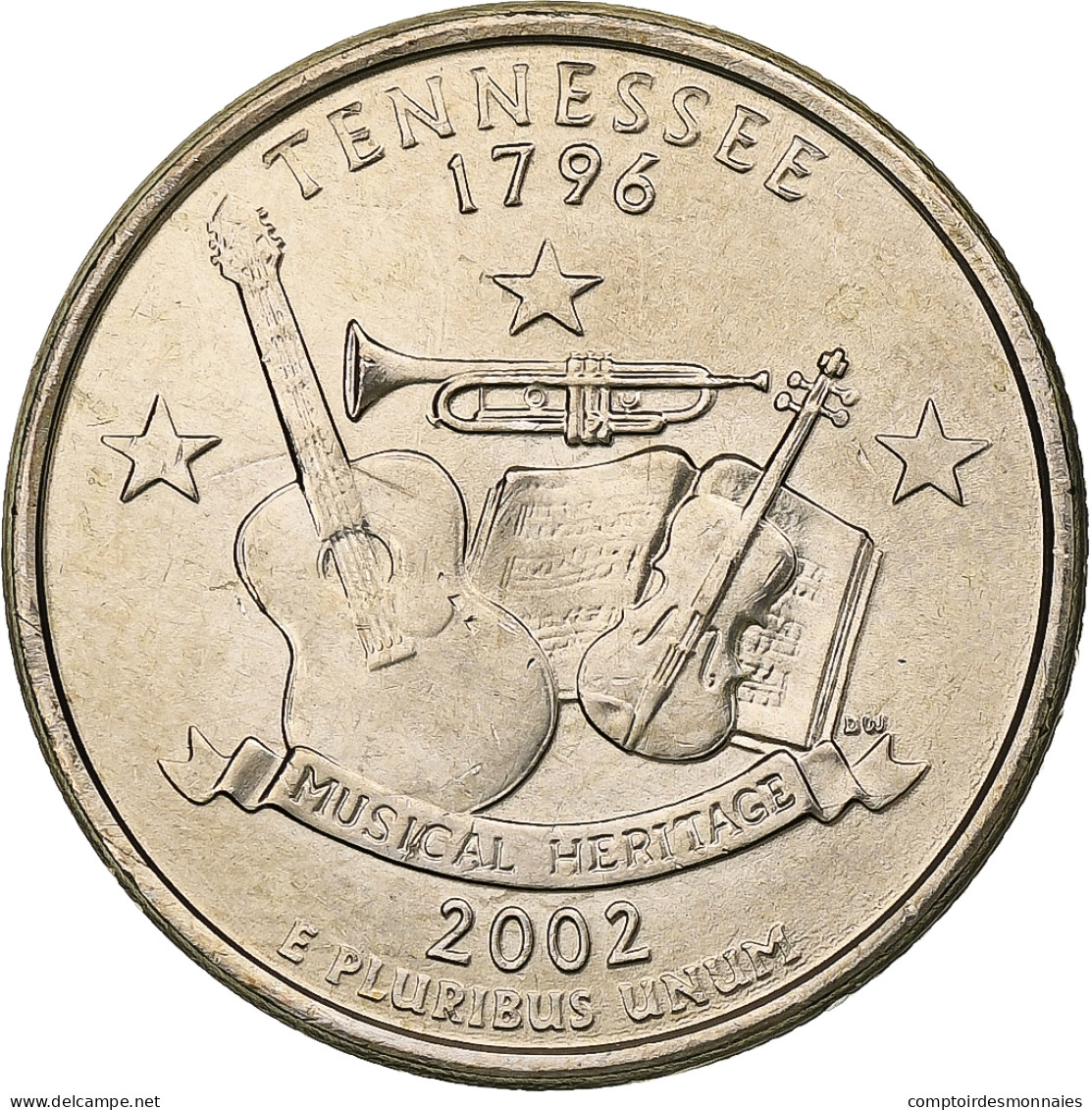 États-Unis, Quarter, Tennessee, Elvis Presley - Hound Dog, 2002, Philadelphie - 1999-2009: State Quarters