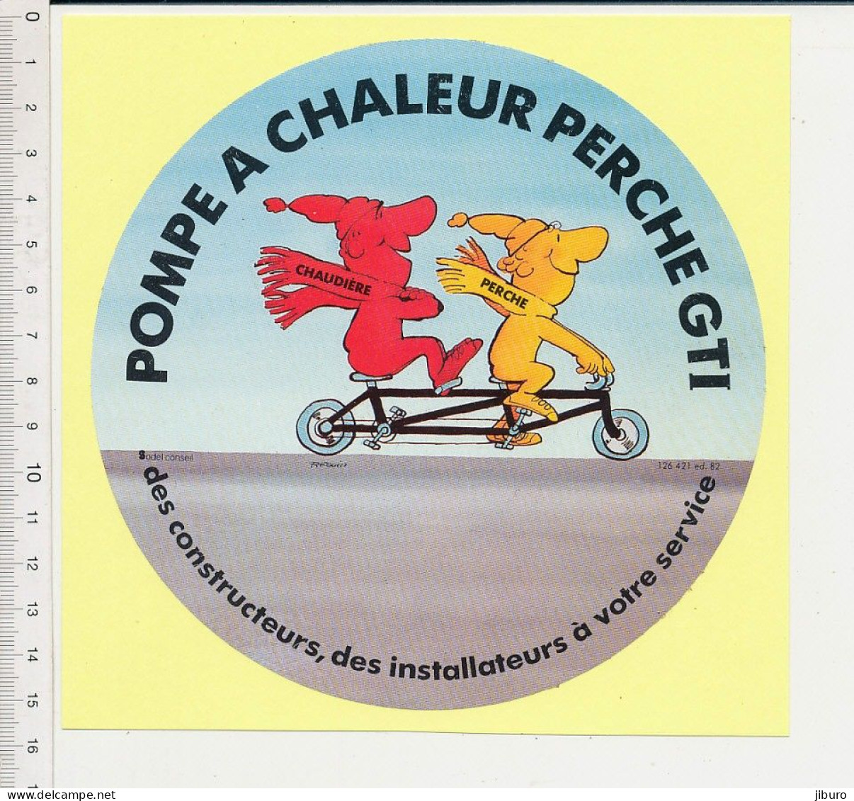 (collé Sur Papier) Sticker Autocollant Pompe à Chaleur Perche GTI Humour Vélo Tandem Bicyclette écharpes Froid - Adesivi