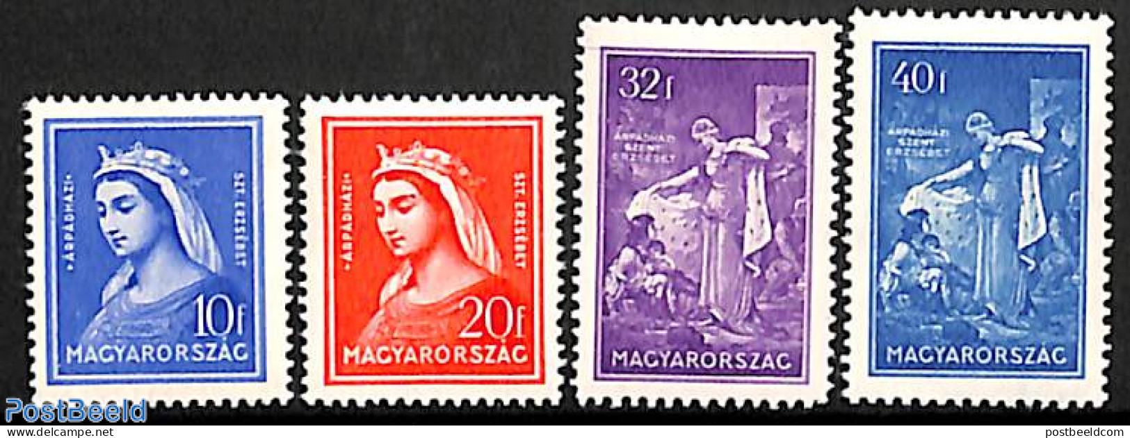 Hungary 1932 Elisabeth Of Thuringen 4v, Unused (hinged), History - Kings & Queens (Royalty) - Neufs
