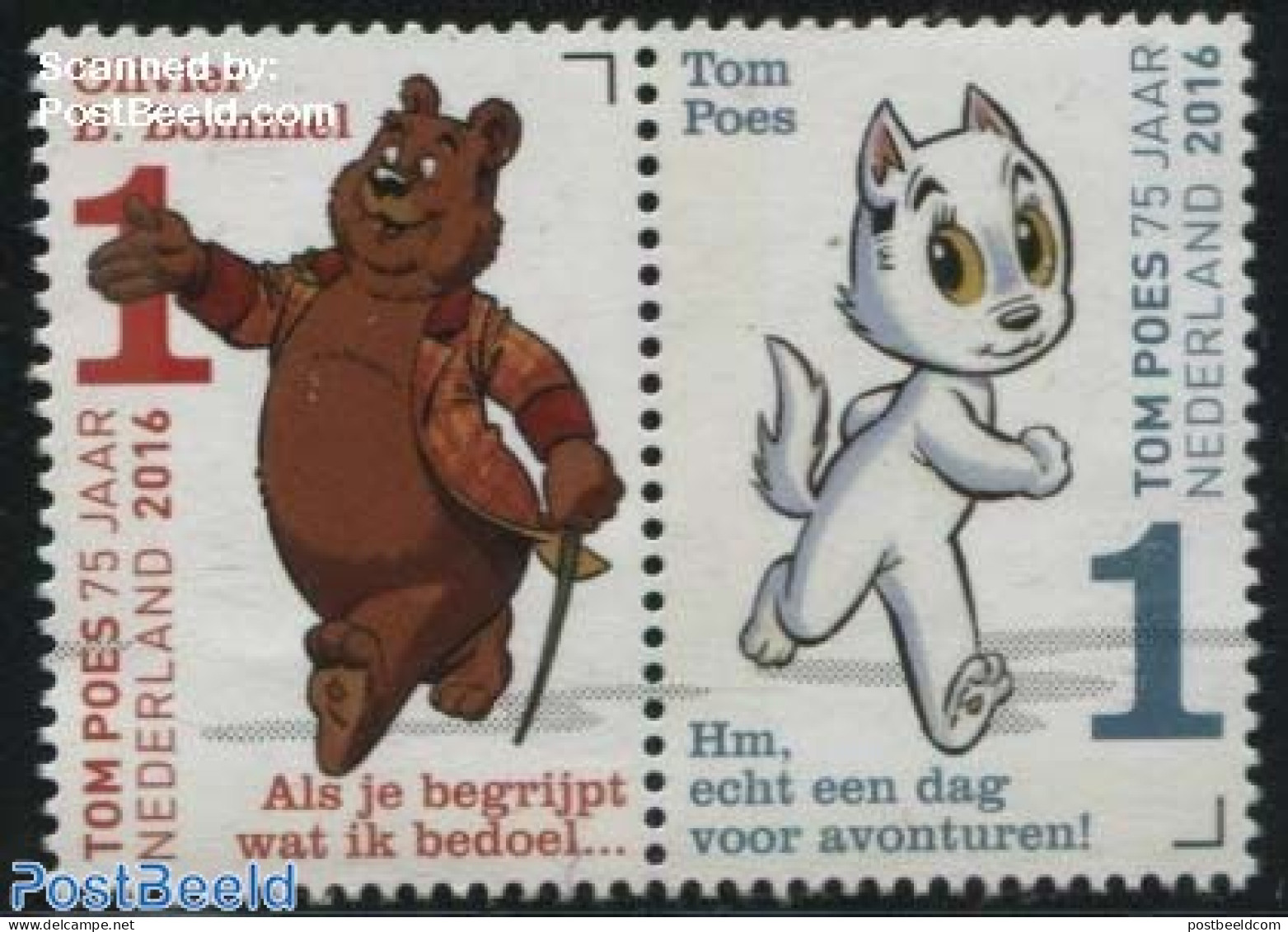 Netherlands 2016 75 Years Tom Poes, Marten Toonder 2v [:], Mint NH, Nature - Cats - Art - Comics (except Disney) - Neufs