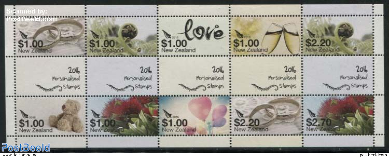 New Zealand 2016 Personalised Stamps 10v M/s, Mint NH, Health - Nature - Various - Food & Drink - Flowers & Plants - G.. - Nuovi