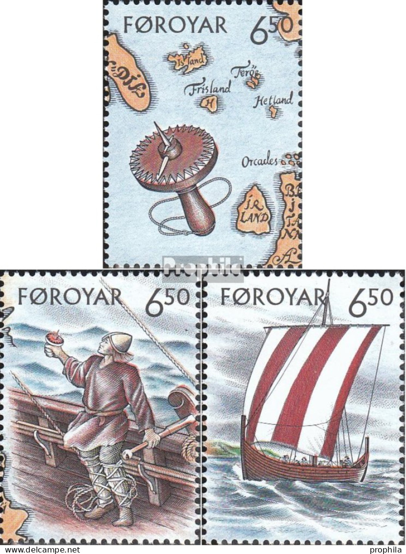 Dänemark - Färöer 414-416 (kompl.Ausg.) Postfrisch 2002 Wikinger - Islas Faeroes