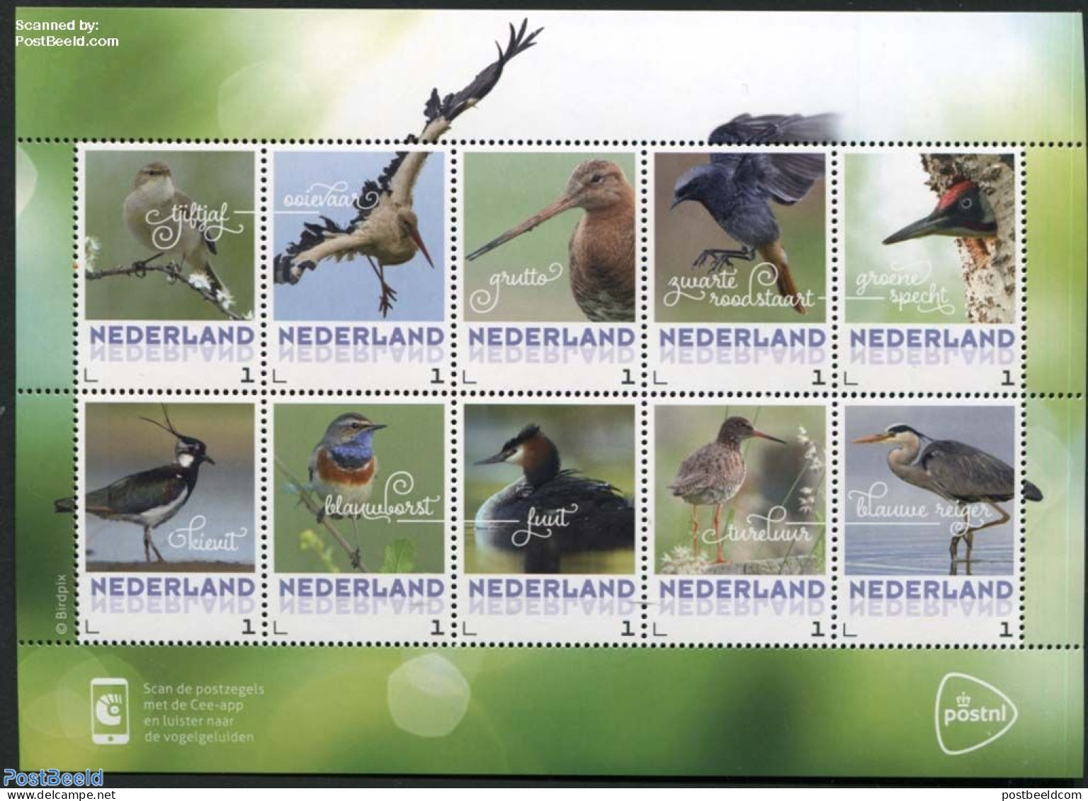 Netherlands - Personal Stamps TNT/PNL 2017 Birds In Spring 10v M/s S-a, Mint NH, Nature - Birds - Sonstige & Ohne Zuordnung