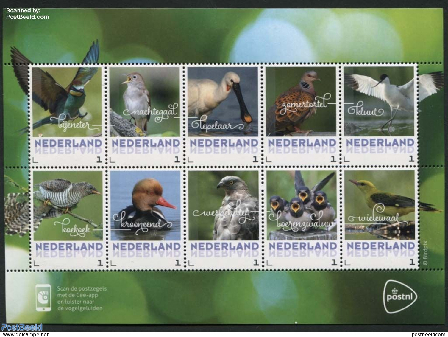 Netherlands - Personal Stamps TNT/PNL 2017 Birds In Summer 10v M/s S-a, Mint NH, Nature - Birds - Birds Of Prey - Ducks - Sonstige & Ohne Zuordnung
