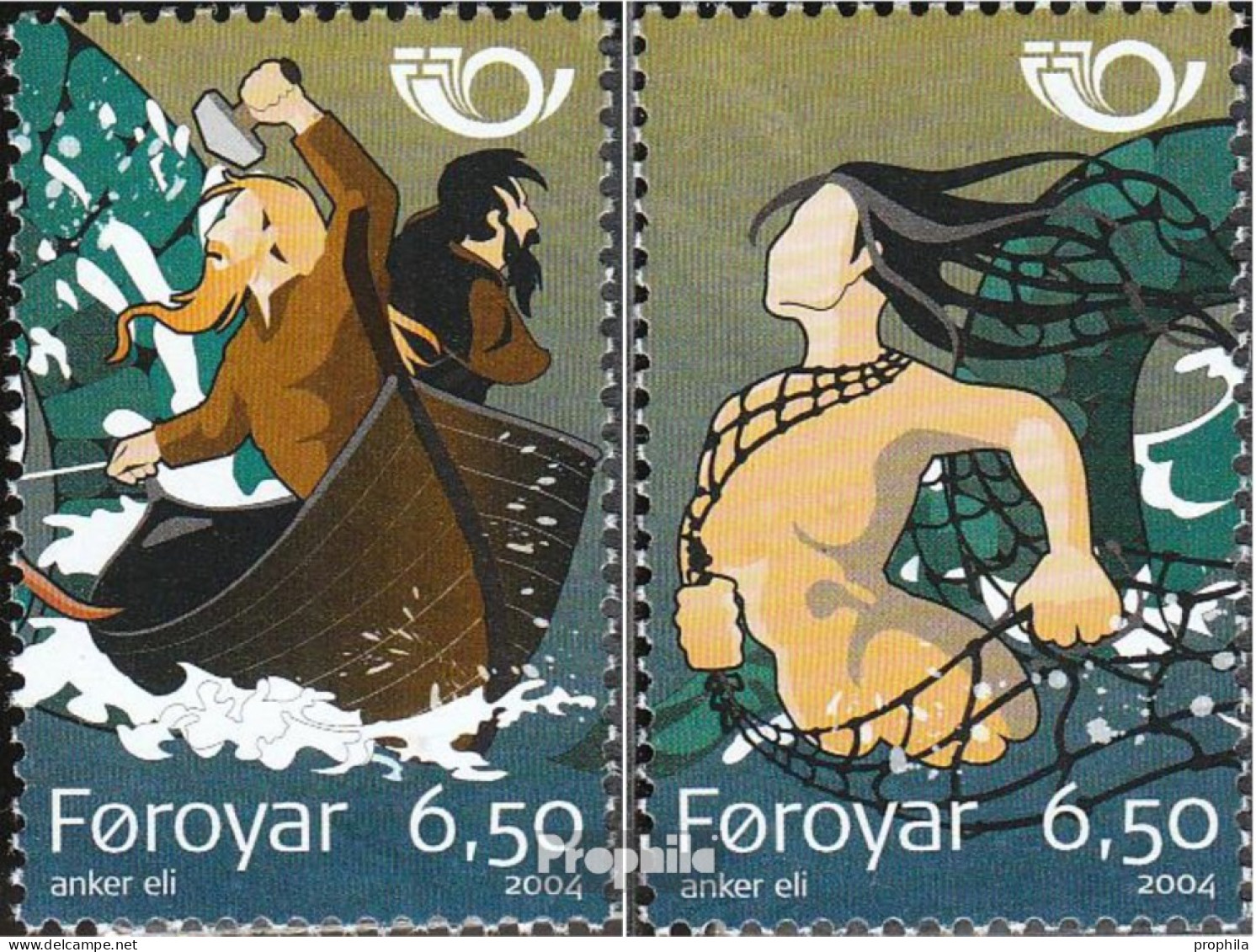 Dänemark - Färöer 485-486 (kompl.Ausg.) Postfrisch 2004 NORDEN - Nordische Mythen - Faroe Islands