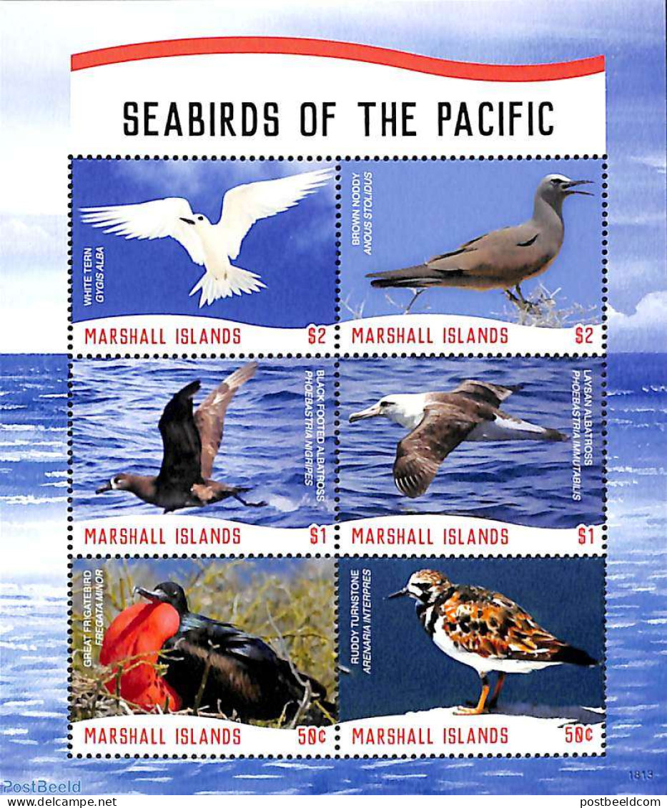 Marshall Islands 2018 Seabirds Of The Pacific 6v M/s, Mint NH, Nature - Birds - Sonstige & Ohne Zuordnung