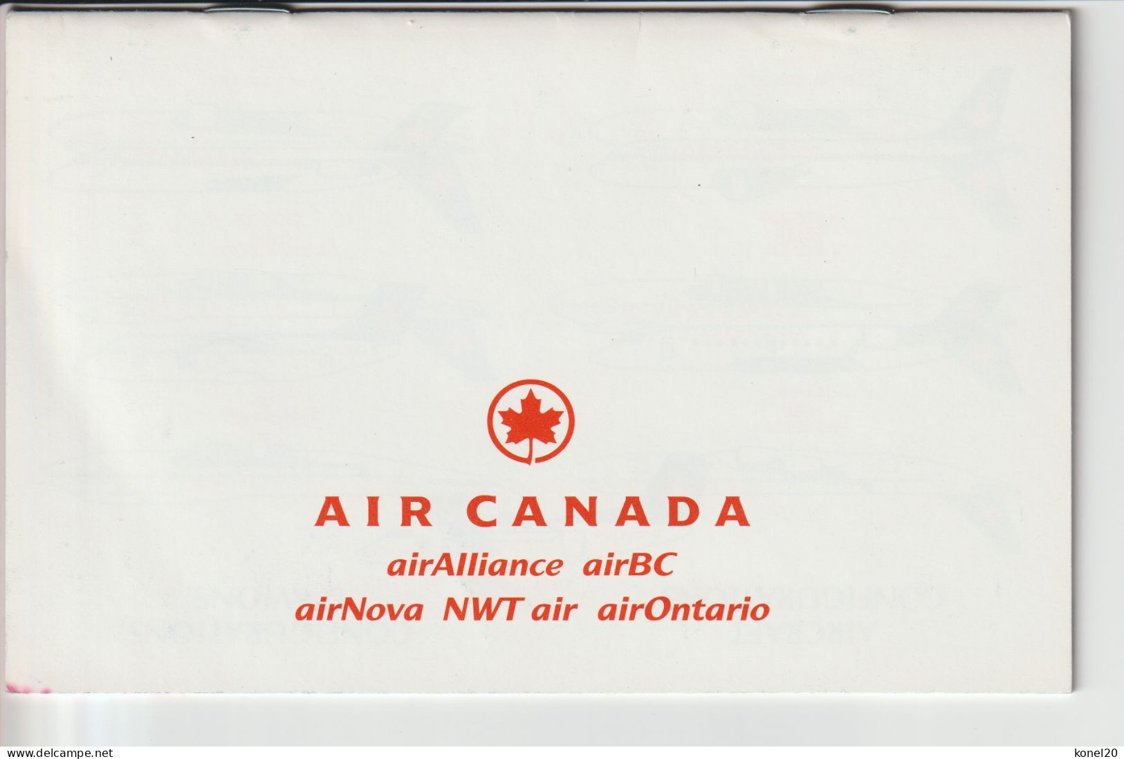 small booklet Air Canada fleet aircraft configurations