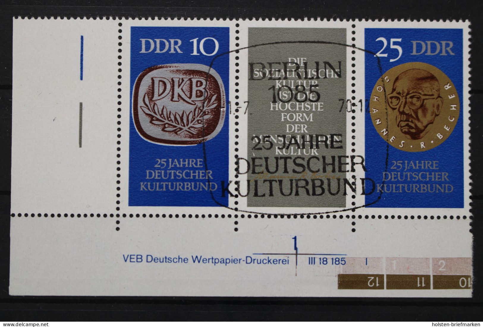 DDR, MiNr. 1592-1593 Zd, Ecke Links Unten, DV I, ESST - Sonstige & Ohne Zuordnung