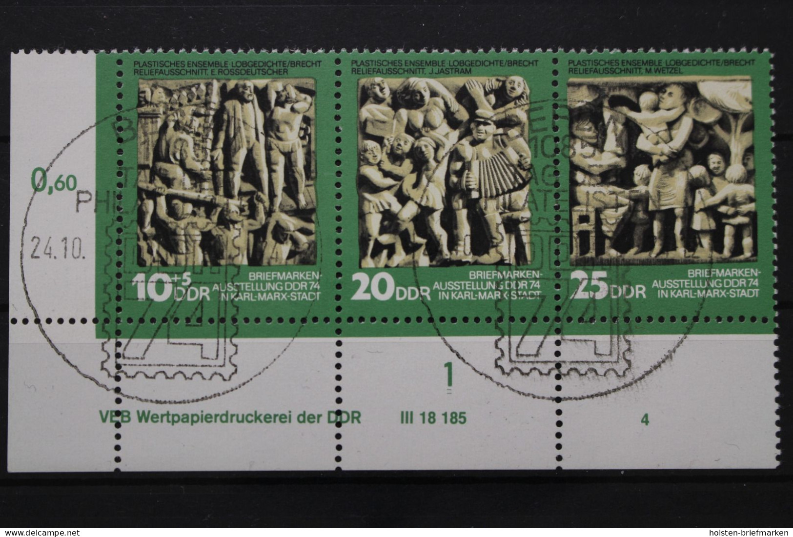 DDR, MiNr. 1988-1990 Zd, Ecke Links Unten, DV 4, ESST - Otros & Sin Clasificación