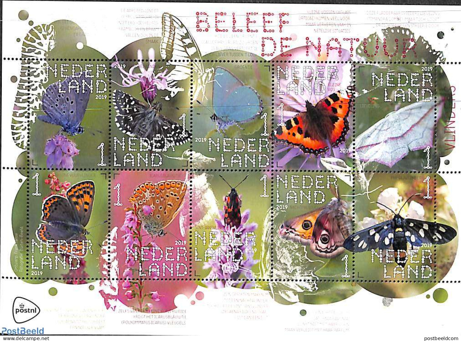 Netherlands 2019 Nature, Butterflies 10v M/s, Mint NH, Nature - Butterflies - Unused Stamps