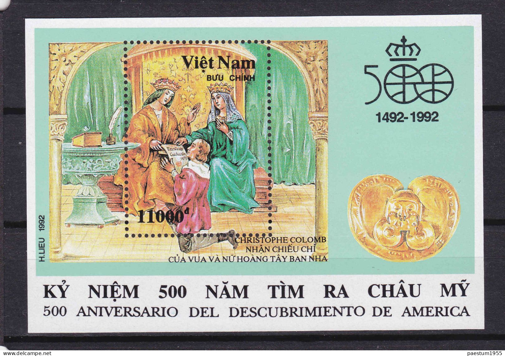 Feuillet Neuf** MNH 1992 Viêt-Nam Vietnam 1442-1992 Découverte De L'Amérique Par Christophe Colomb Mi:VN BL95, YT: VN 71 - Vietnam