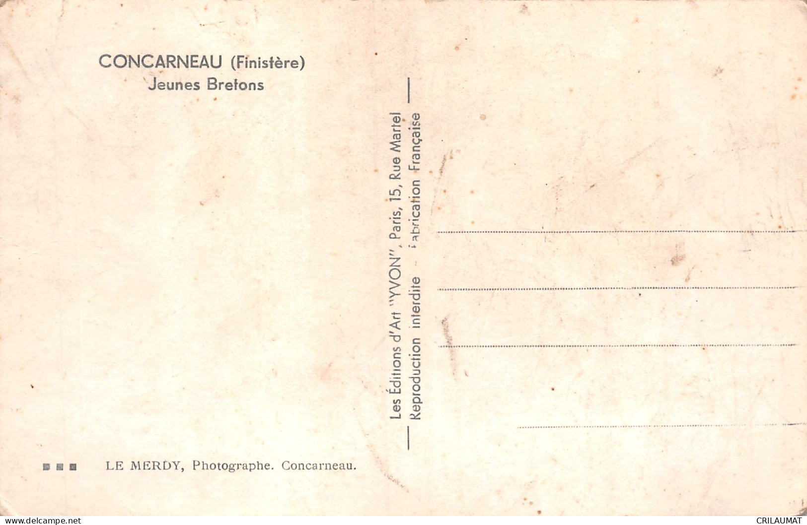 29-CONCARNEAU FOLKLORE JEUNES BRETONS-N°T5107-G/0259 - Concarneau