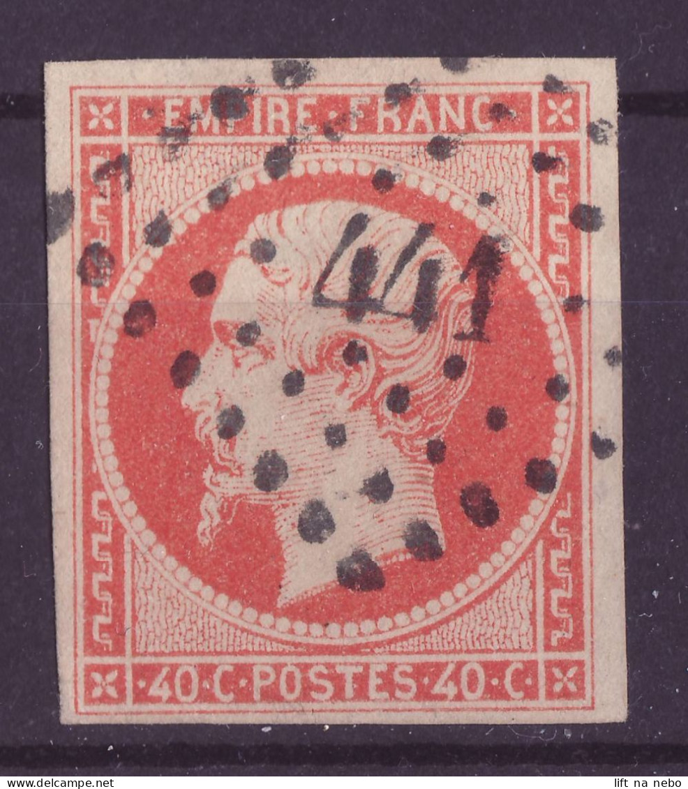 FRANCE 1853-1860 40 C Jeune-orange YT N°16 Oblitéré - 1853-1860 Napoleon III