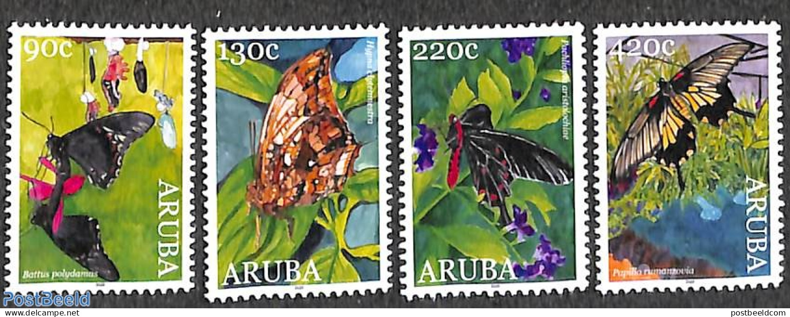Aruba 2020 Butterflies 4v, Mint NH, Nature - Butterflies - Sonstige & Ohne Zuordnung
