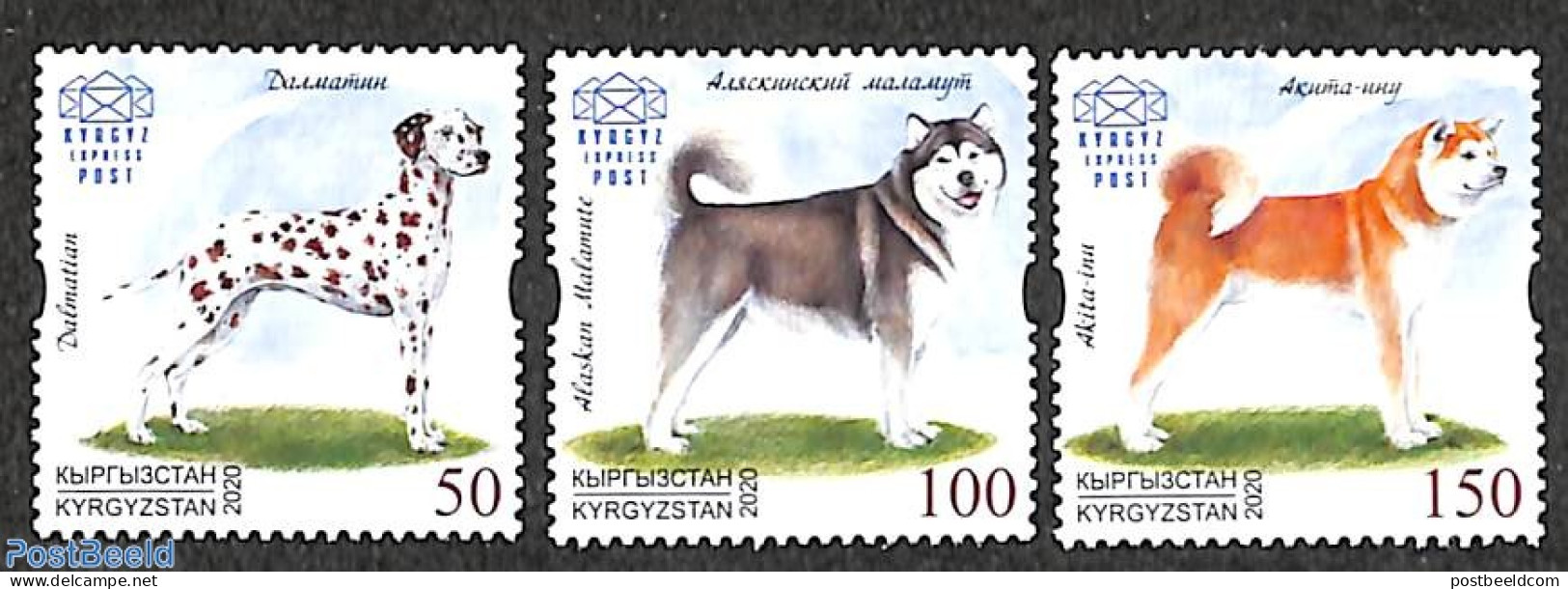 Kyrgyzstan 2020 Dogs 3v, Mint NH, Nature - Dogs - Sonstige & Ohne Zuordnung