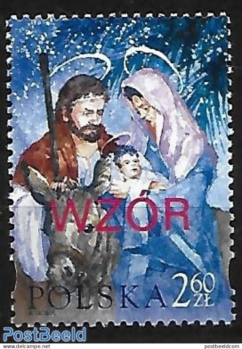 Poland 2003 1 V. With Overprint WZOR, Used Or CTO, Religion - Various - Christmas - Errors, Misprints, Plate Flaws - Gebruikt