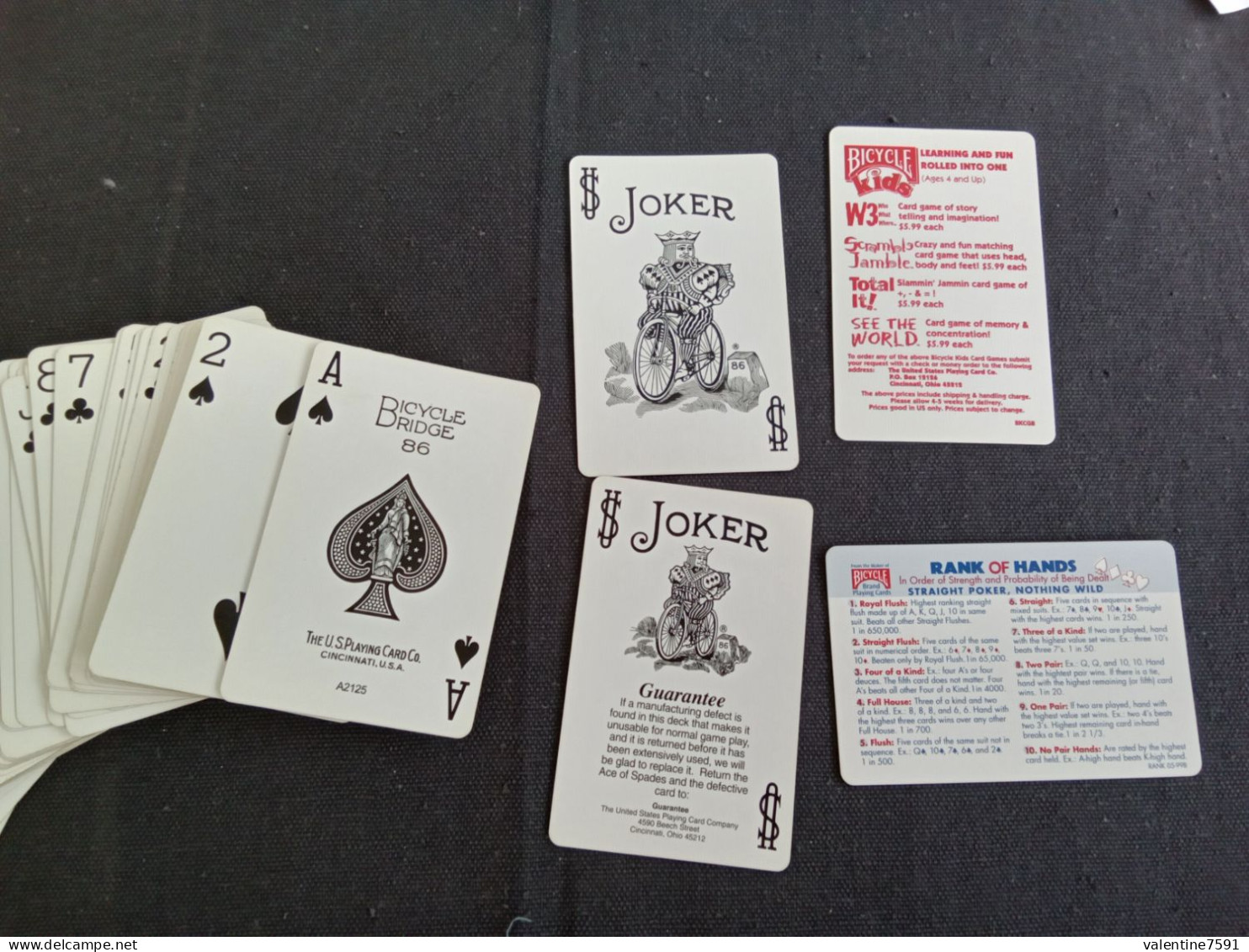 Jeu De 54  Cartes "  BICYCLE  ROUGE  "   Américain  -   Bon état     Net  6 - Playing Cards (classic)