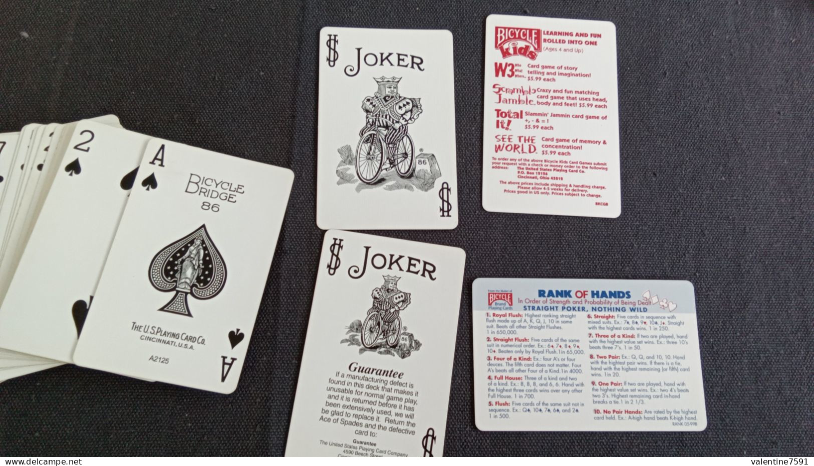 Jeu De 54  Cartes "  BICYCLE  ROUGE  "   Américain  -   Bon état     Net  6 - Playing Cards (classic)