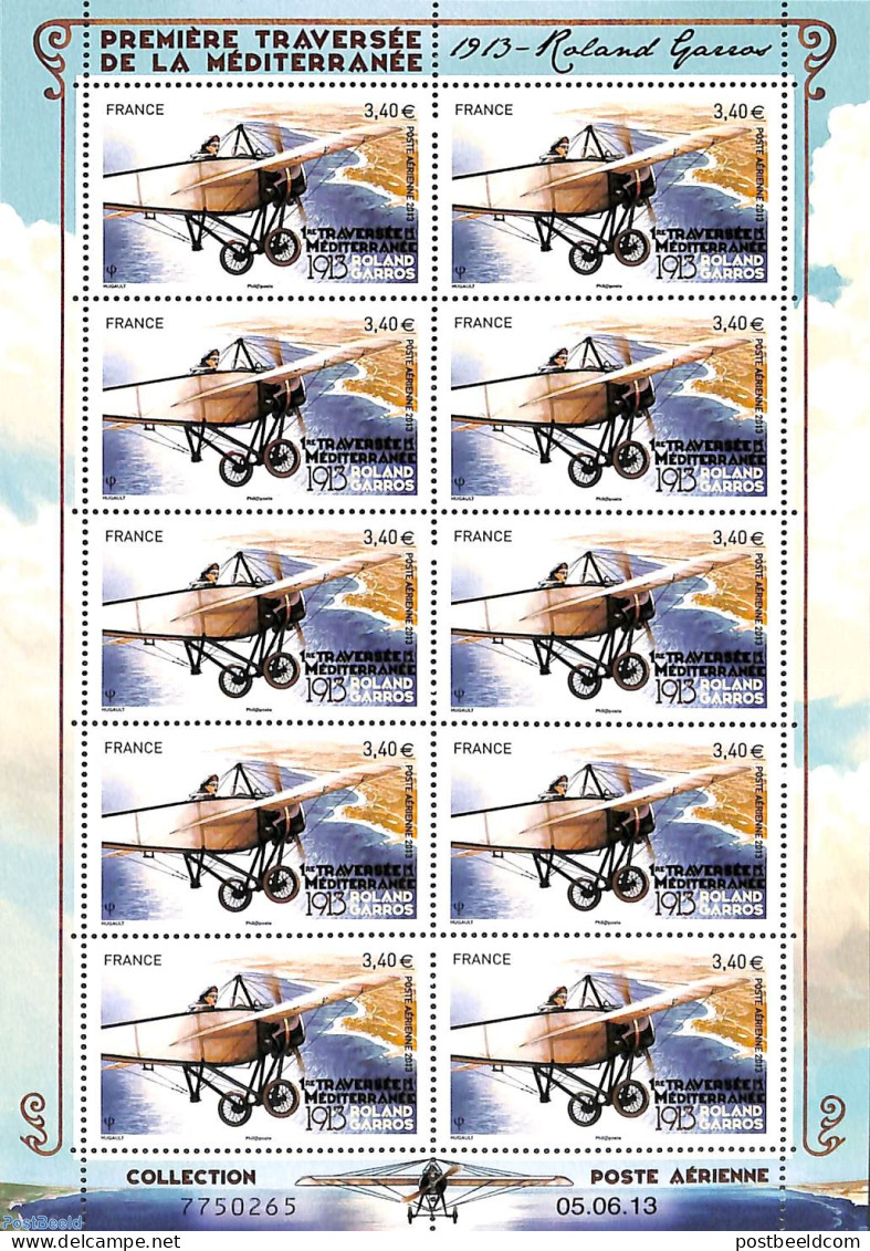 France 2013 Roland Garros M/s, Mint NH, Transport - Aircraft & Aviation - Unused Stamps