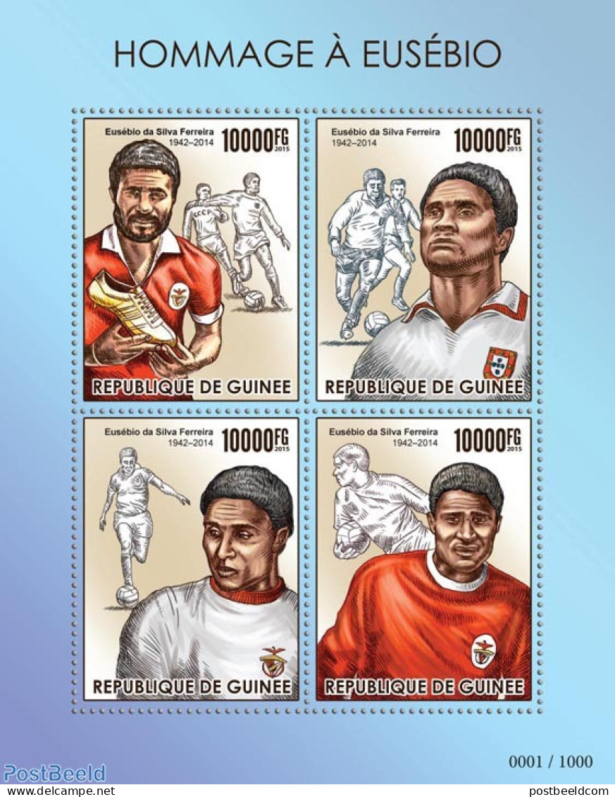 Guinea, Republic 2015 Tribute To Eusébio, Mint NH, Sport - Football - Sonstige & Ohne Zuordnung