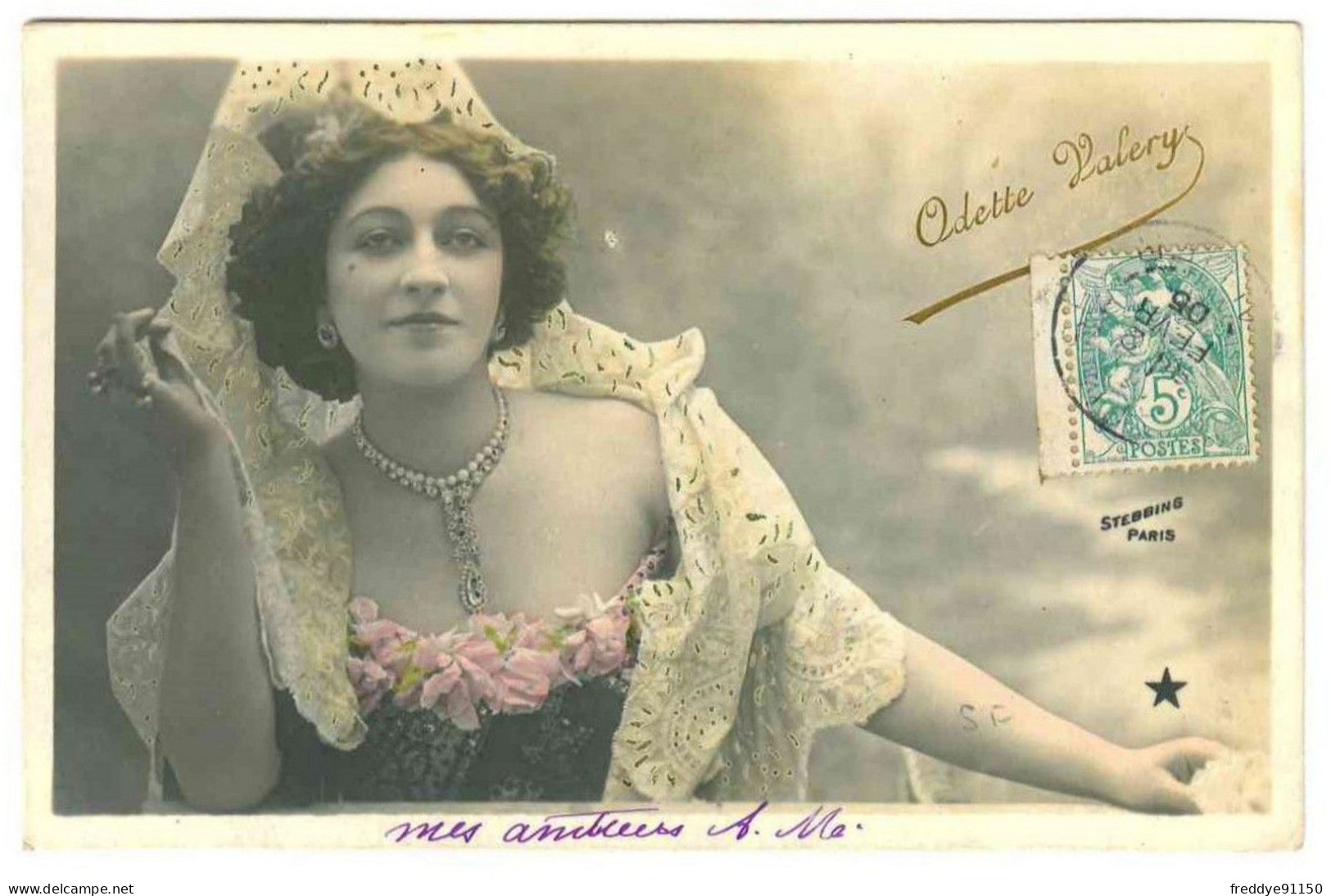 Artiste Femme .  Odette VALERY.  Photo Stebbing . Série N° 757 Th 63  .  1905 - Artistes