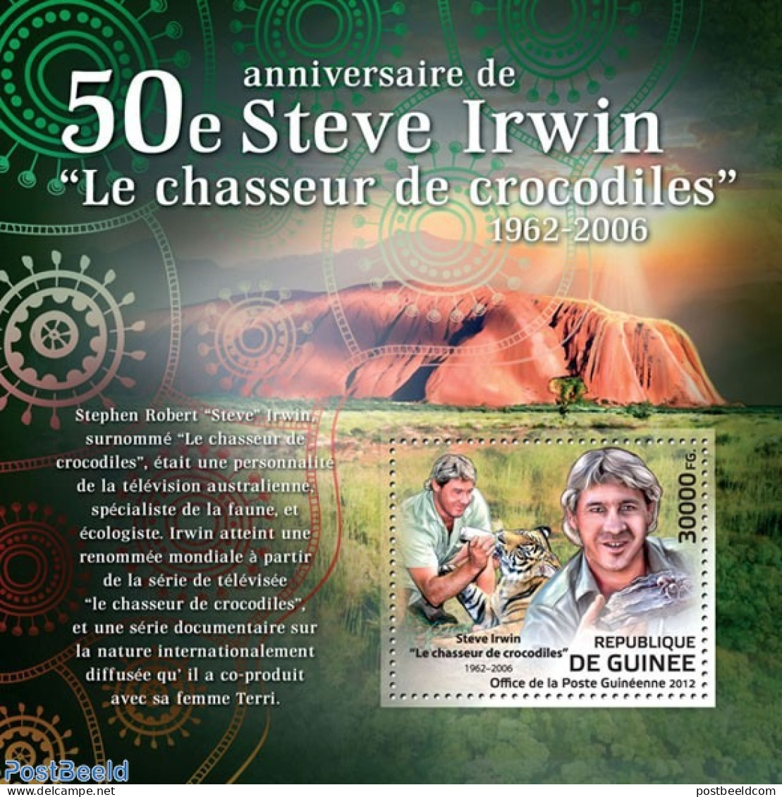 Guinea, Republic 2012 Steve Irwin, Mint NH, Nature - Cat Family - Crocodiles - Sonstige & Ohne Zuordnung