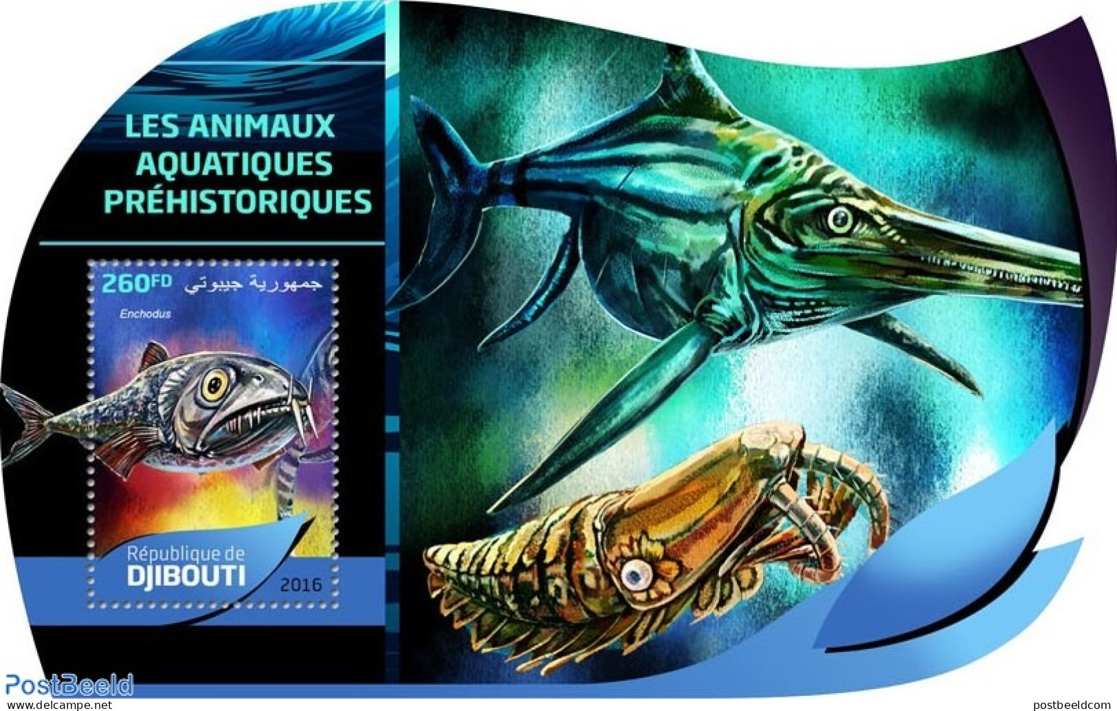 Djibouti 2016 Prehistoric Water Animals, Mint NH, Nature - Fish - Prehistoric Animals - Fische